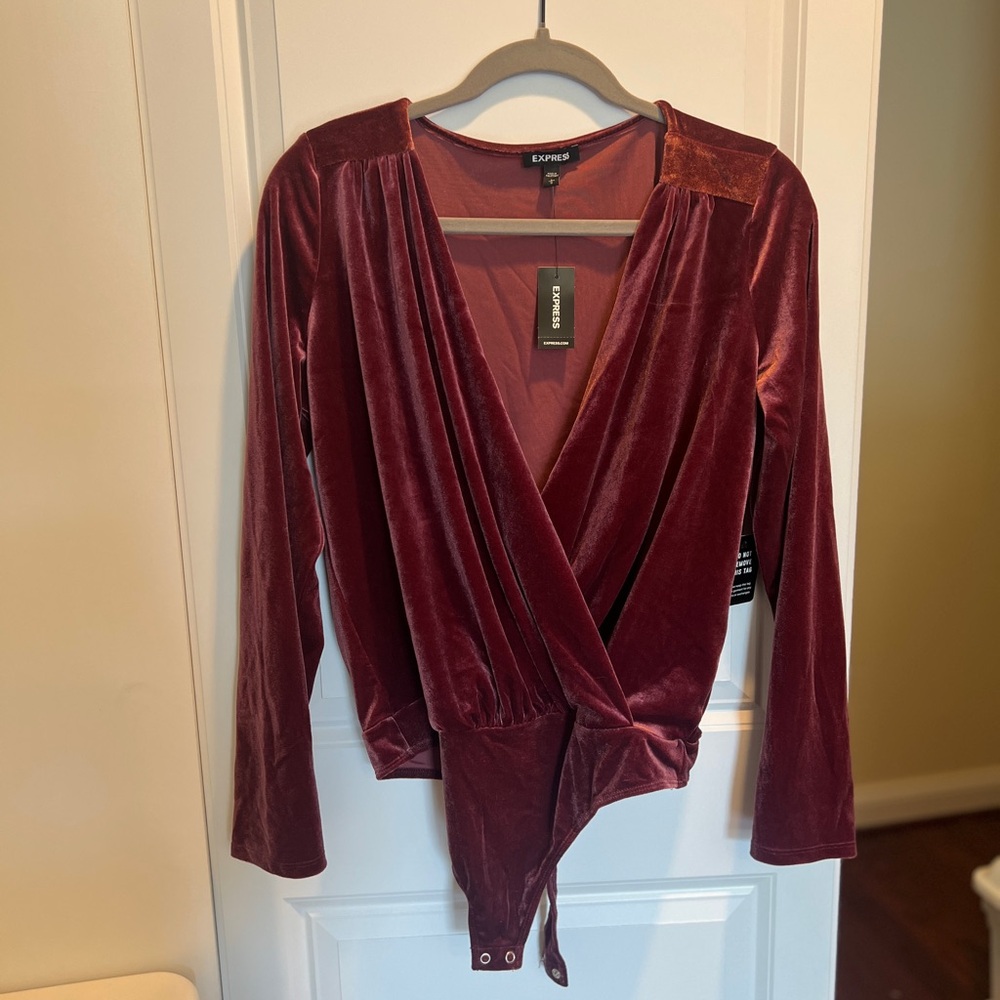 Express velvet Bodysuit dust rose